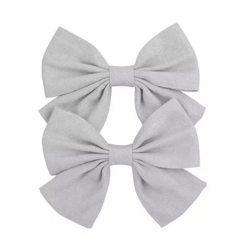 Bow Clips - Metal Grey