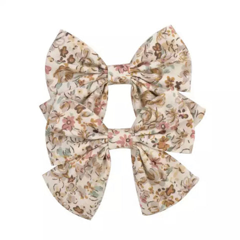 Bow Clips - Birch Floral