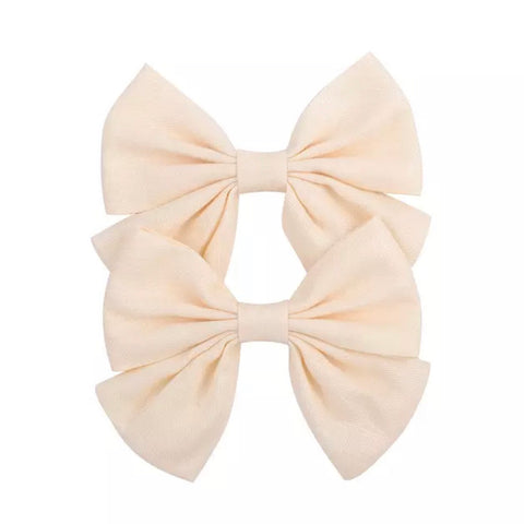 Bow Clips - Ivory